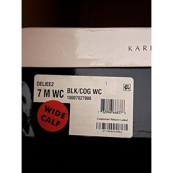 Karen Scott Deliee2 Wide-Calf Riding Boots Black/Cognac 7M New - Picture 7 of 7